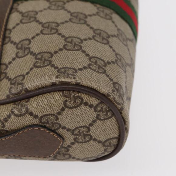 GUCCI GG Supreme Web Sherry Line Bag PVC Beige Gold 32 02 004 Auth 151575 - Picture 14 of 16